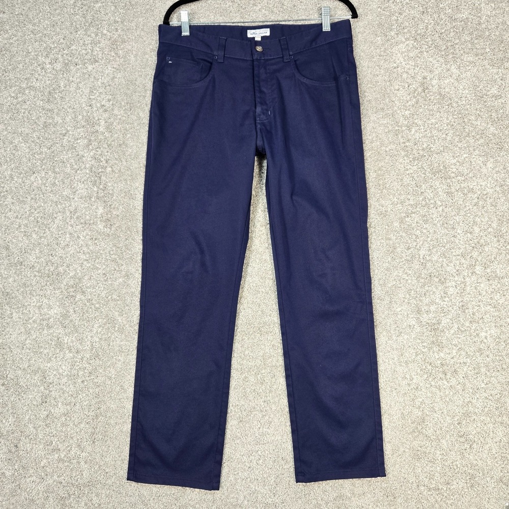 Peter Millar EB66 Pants Men 32x32 (fit 33x30 Navy Blue Golf Performance 5 pocket